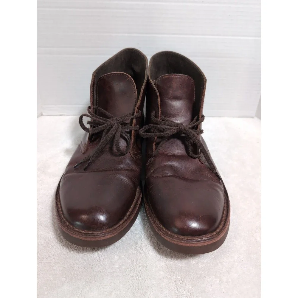 CLARKS BUSHACRE  GENUINE LEATHER CHUKKA BOOTS BROWN MEN'S SIZE 12 VGC